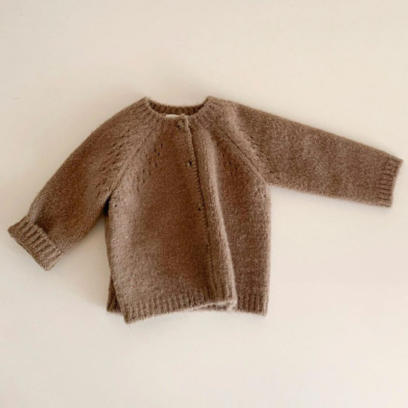 Knitted wool baby cardigan