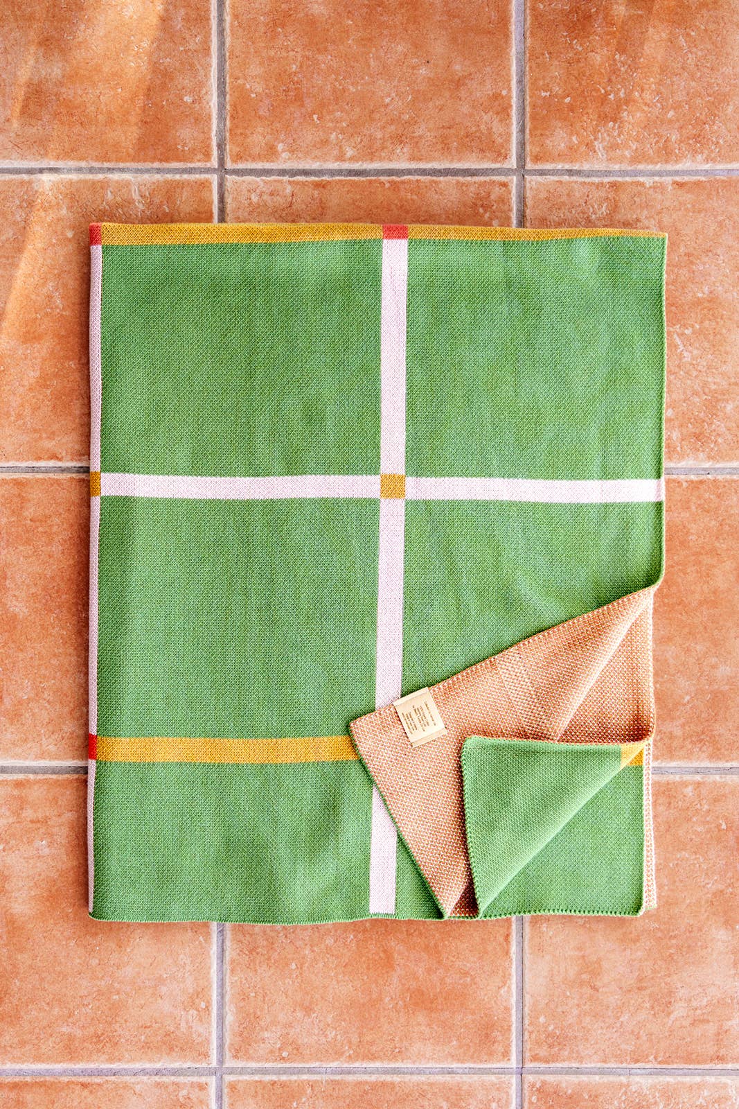 Green Grid Knit Blanket