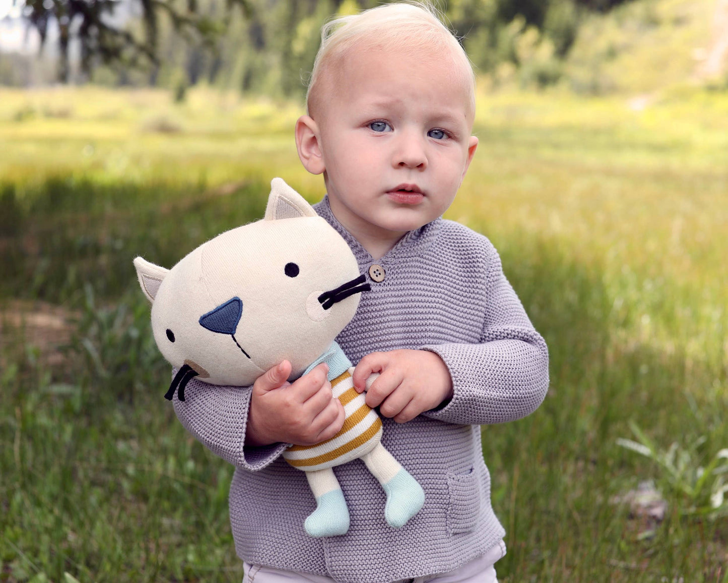 Remi Cat- Organic Fine Knit Baby Toy