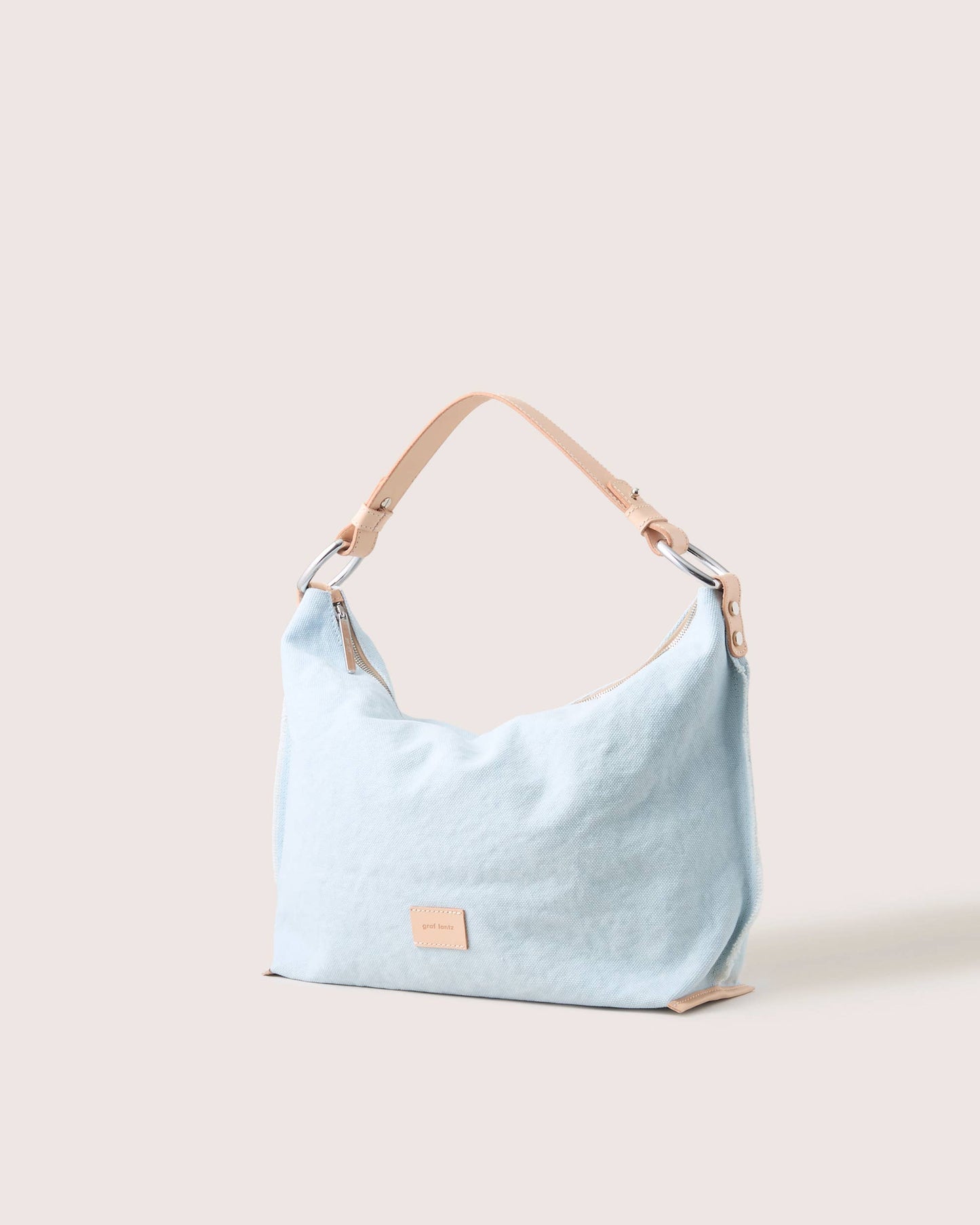 Hana Canvas Hobo Bag - Mist Vachetta