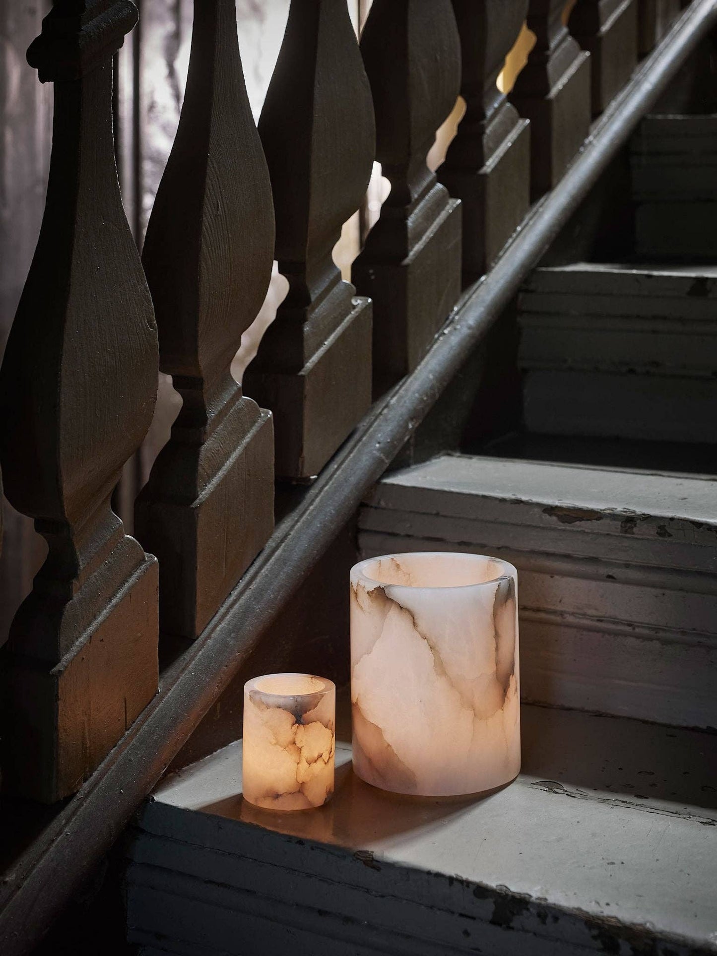 Alabaster candle holder