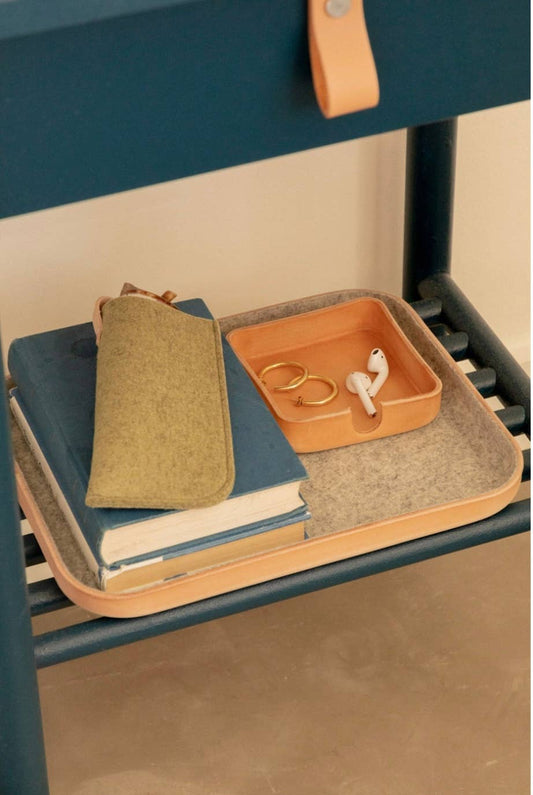 Large Leather/Merino Wool Felt Tray
