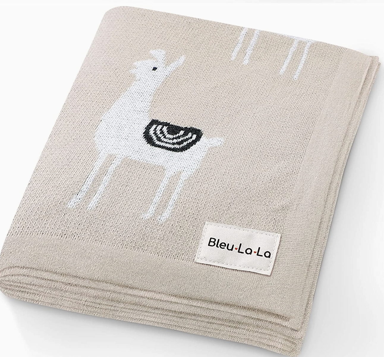 Luxury Cotton Swaddle Receiving Baby Blanket - Llama