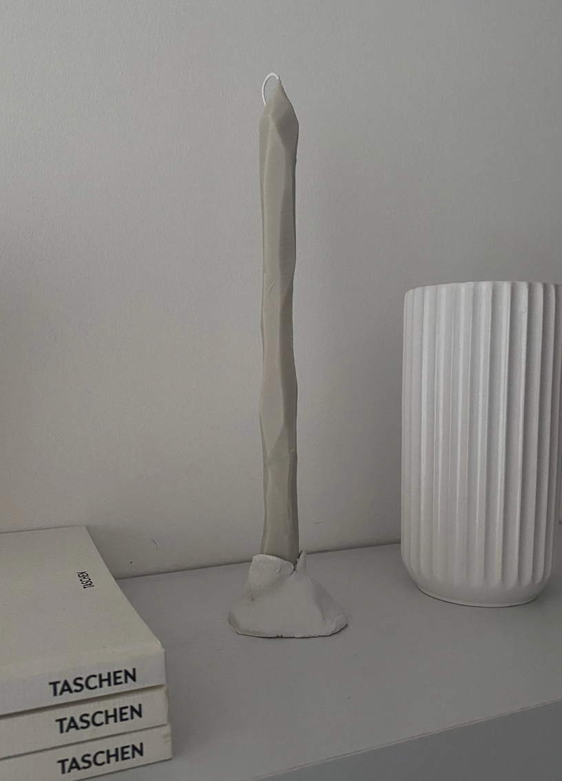 Hand Carved Stone Tapered Candle Sticks. Vegan, Soy Wax