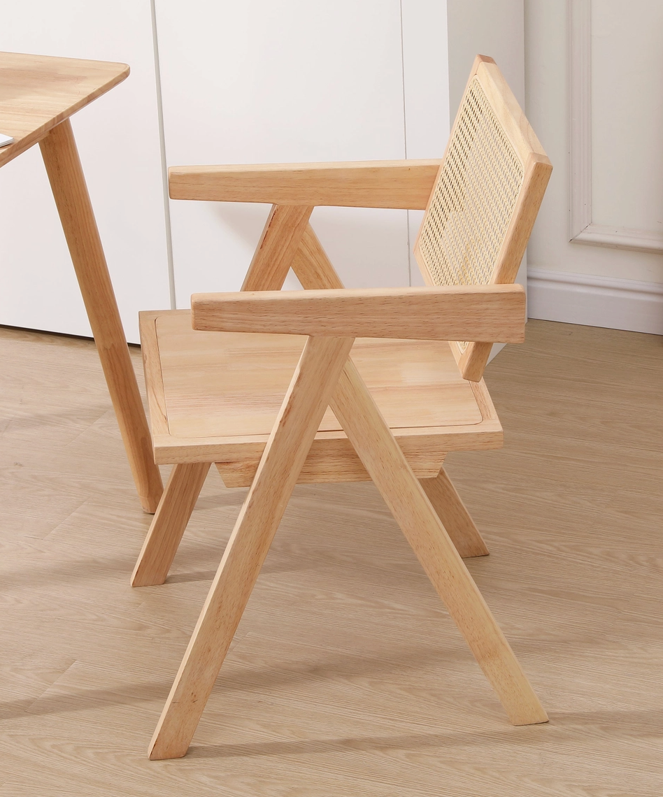 Madeira Wood and Cane Dining Chairs