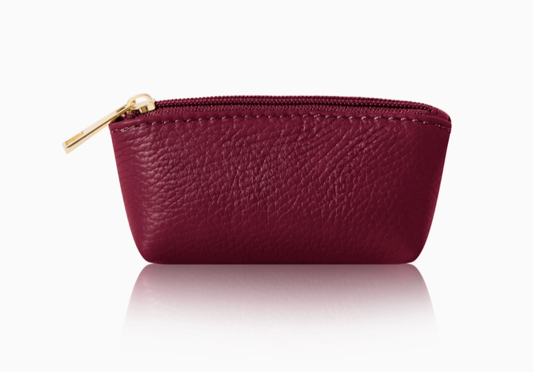 Handmade Italian Leather Coin Purse-Plum