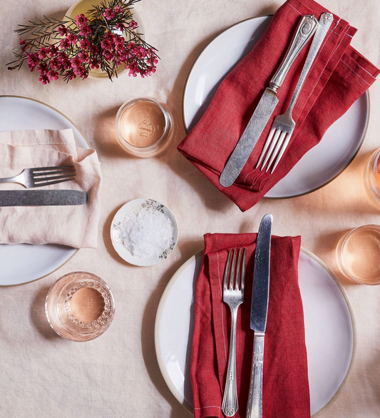 English Rose Linen Napkins- Set of 2