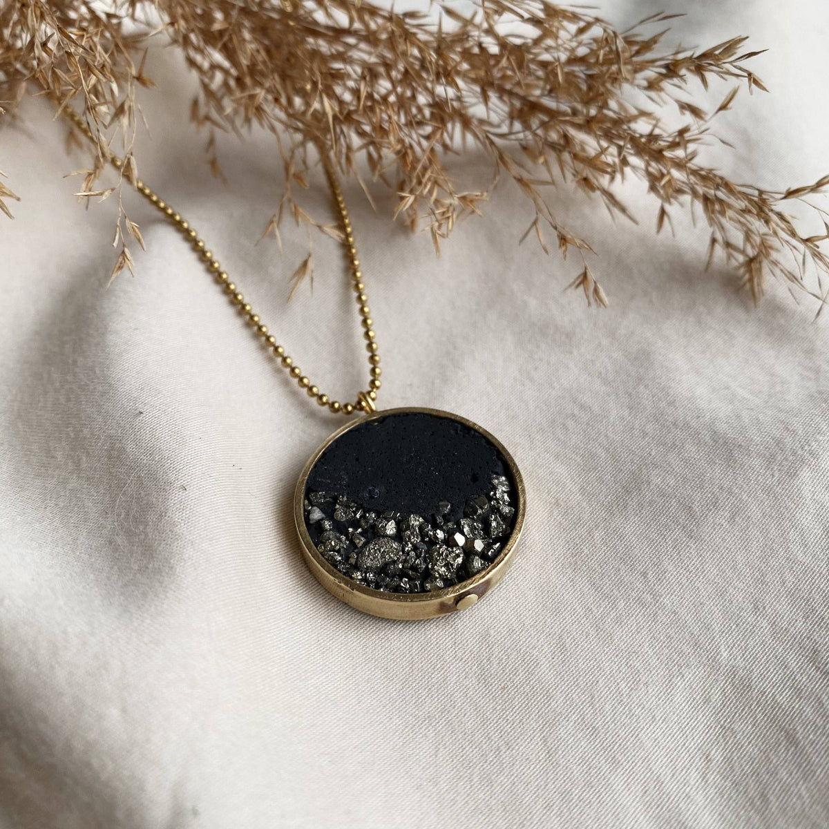 Concrete necklace | crushed pyrite