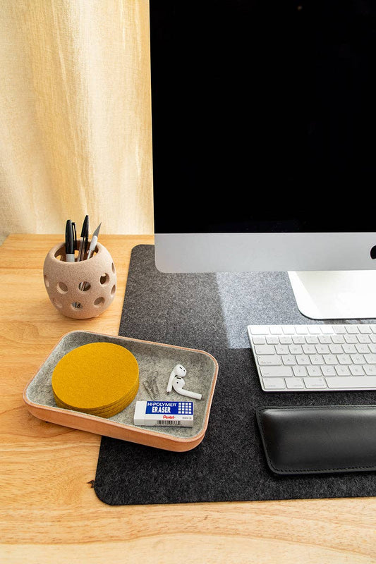 Small Kawabon Leather/Merino Wool Felt Tray
