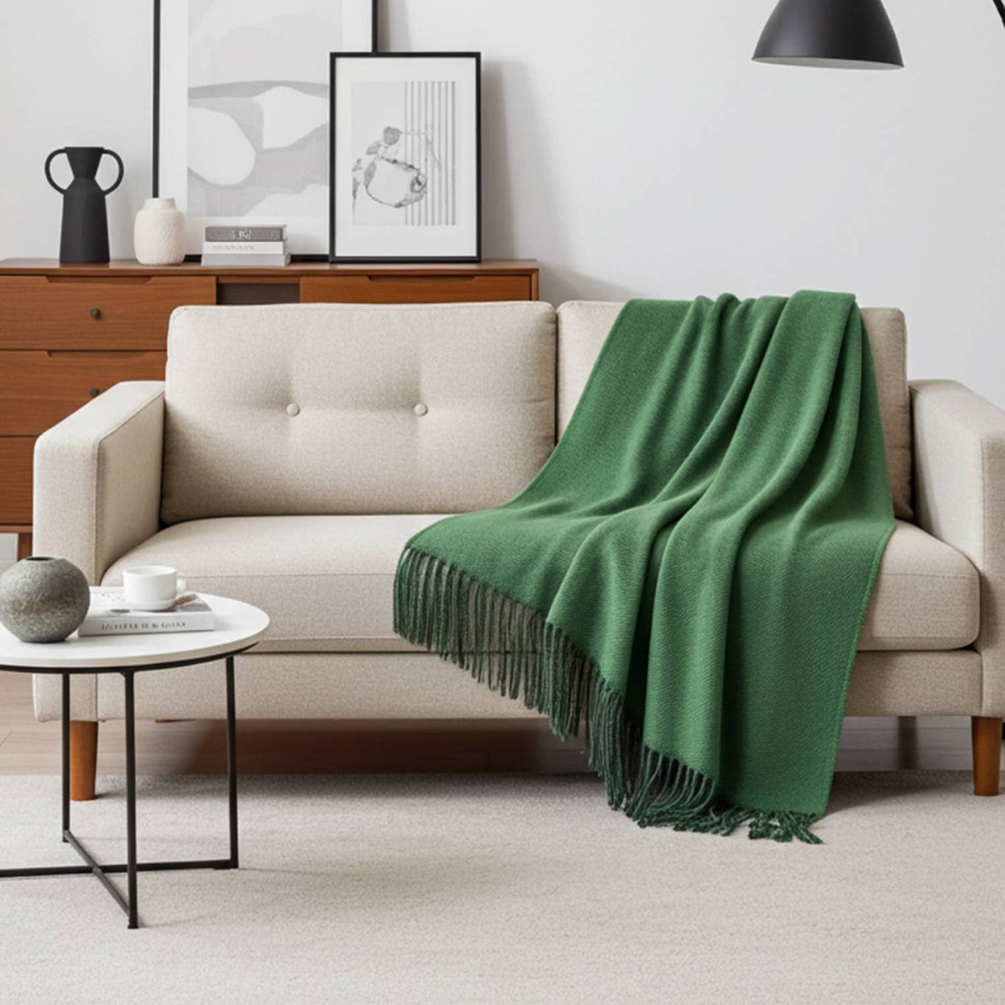 100% Baby Alpaca Throw - Pistachio