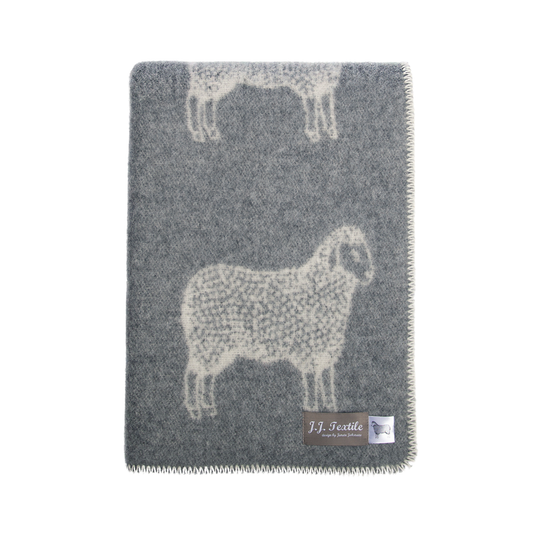 Grey Sheep Wool Blanket