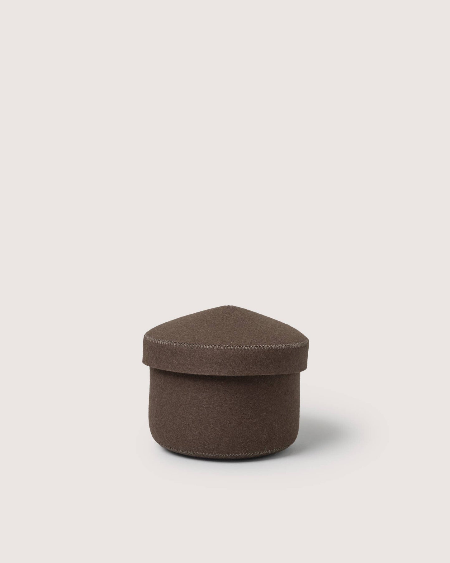 Merino Wool Small Bin w/ Lid - Tobacco