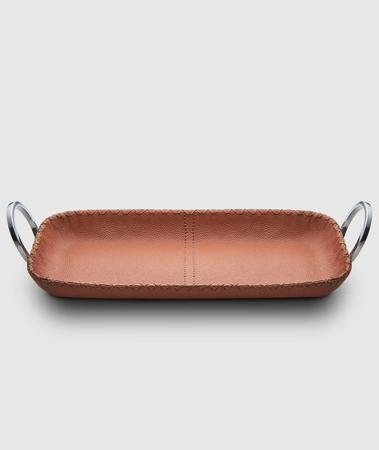 Durango Brown Leather Rectangle Tray