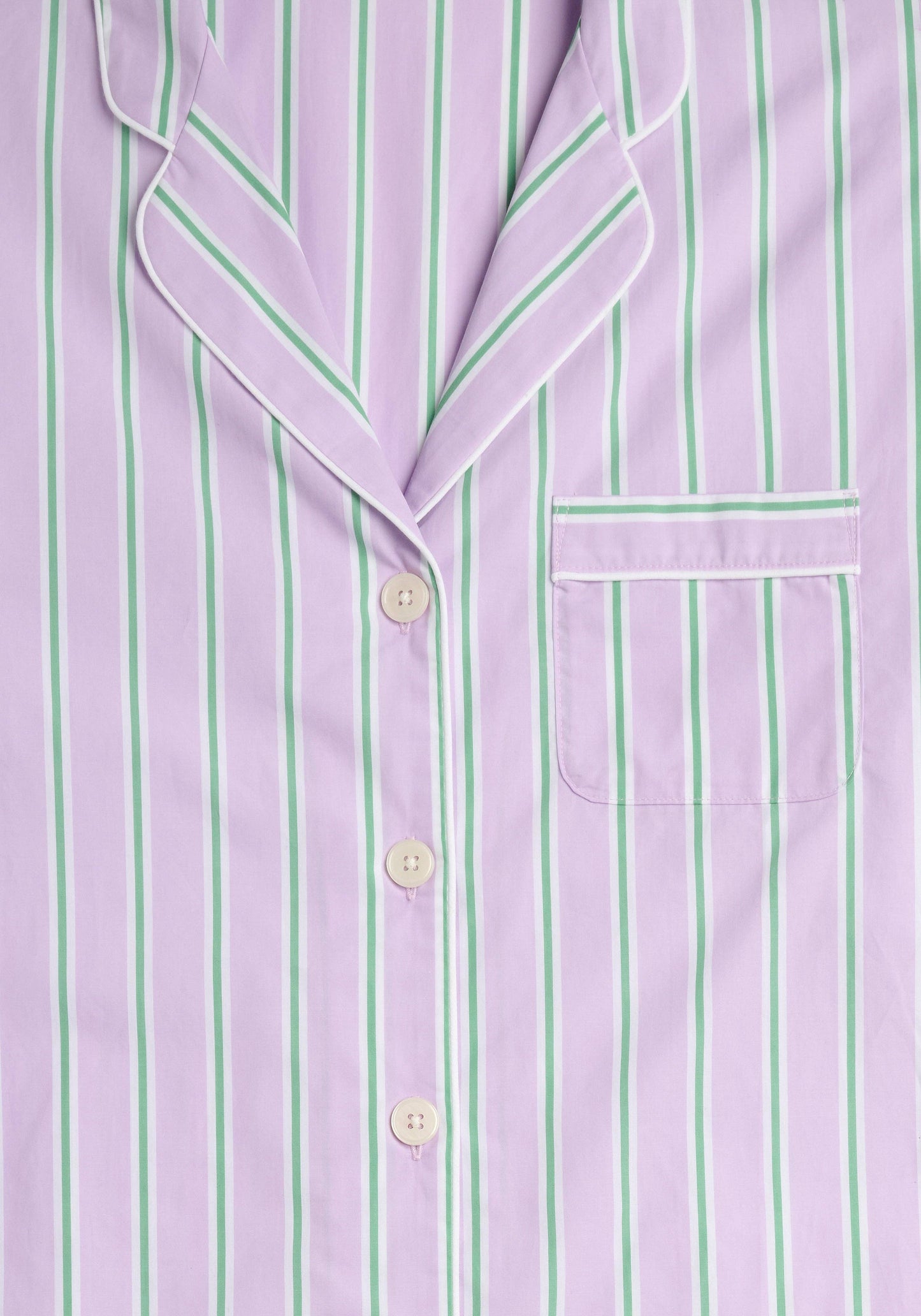 Marina Pajama Set in Green & Lavender Stripe