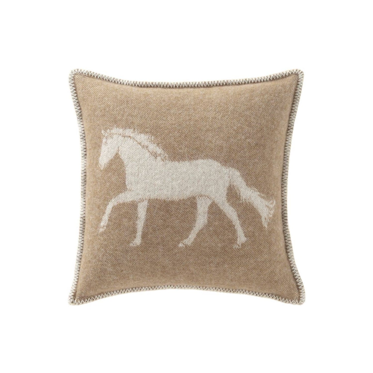Horse Brown Wool Cushion