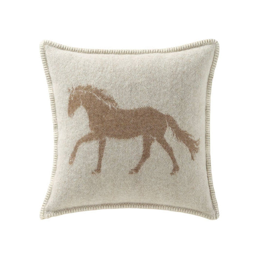 Horse Brown Wool Cushion