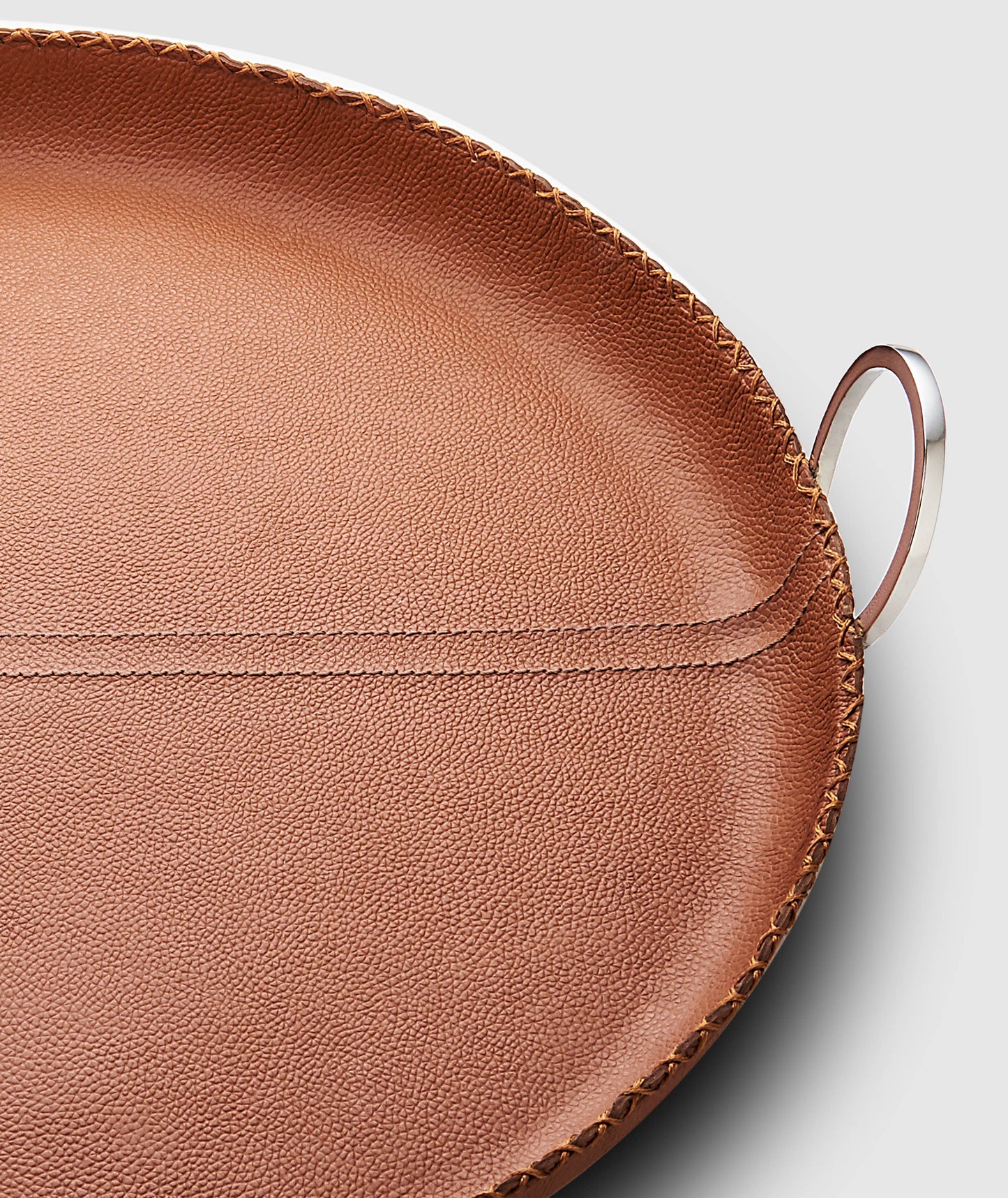 Durango Brown Leather Round Tray