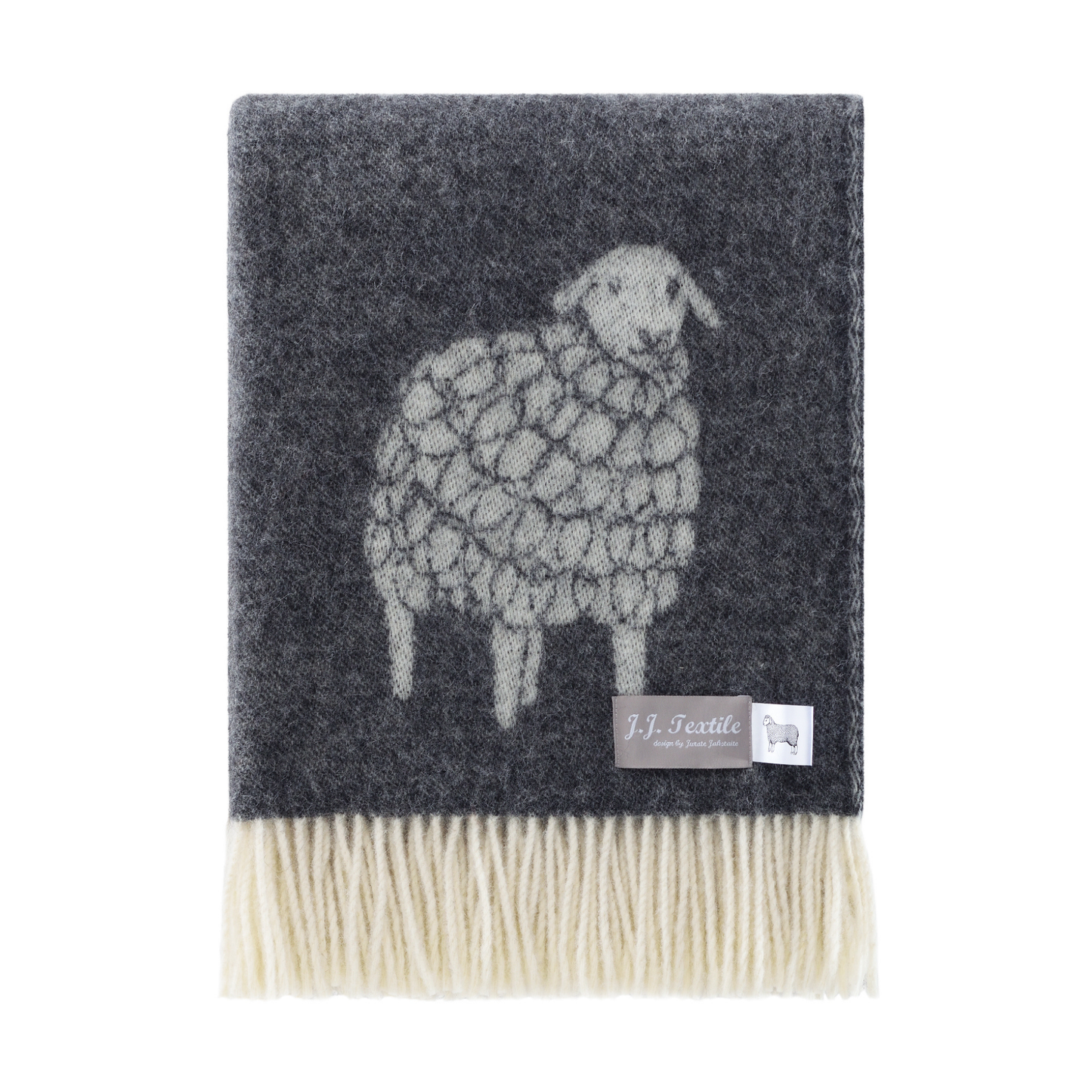 Sheep Mima Soft Black Pure Wool Throw