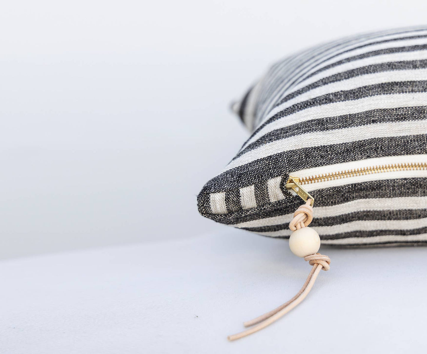 The Stripe Lumbar Pillow - Heavy Linen