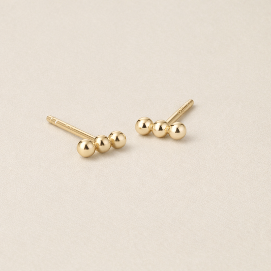 Lily Dot Bar Studs | Gold Fill