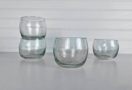 Recycled glass stemless goblet