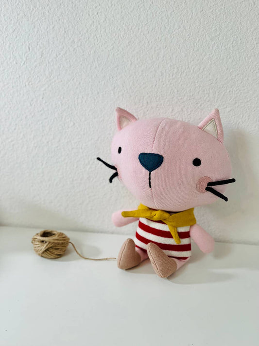 Remi Cat- Organic Fine Knit Baby Toy