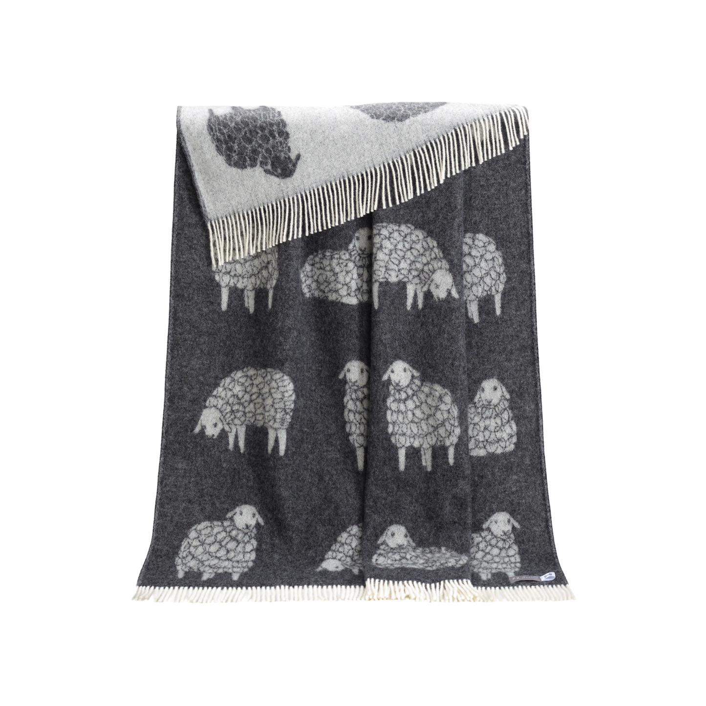 Sheep Mima Soft Black Pure Wool Throw
