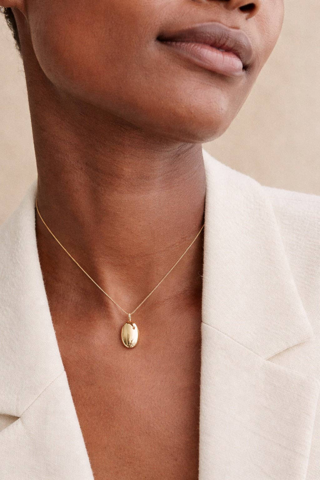 Esme Oval Pendant Necklace | 14k Vermeil