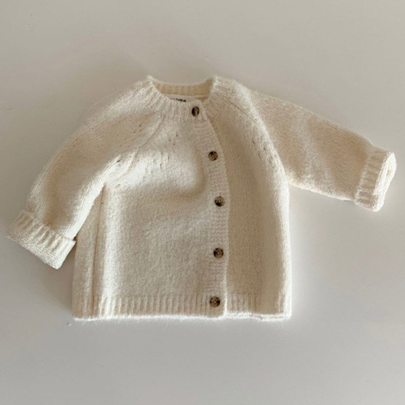 Knitted wool baby cardigan