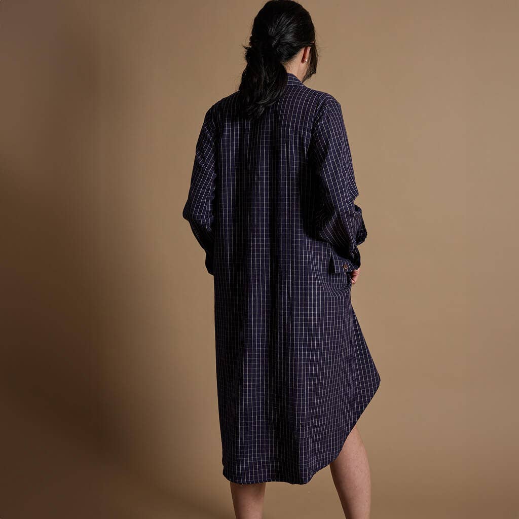 The Shirt Dress-Indigo Hatch