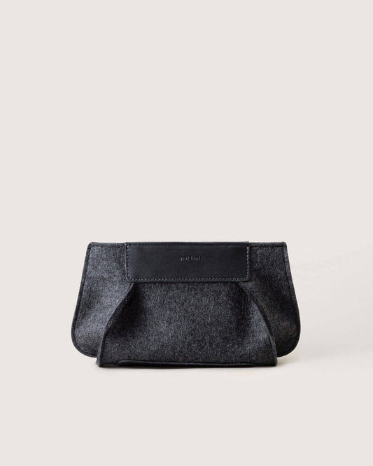 Frankie Merino Wool Clutch in Charcoal