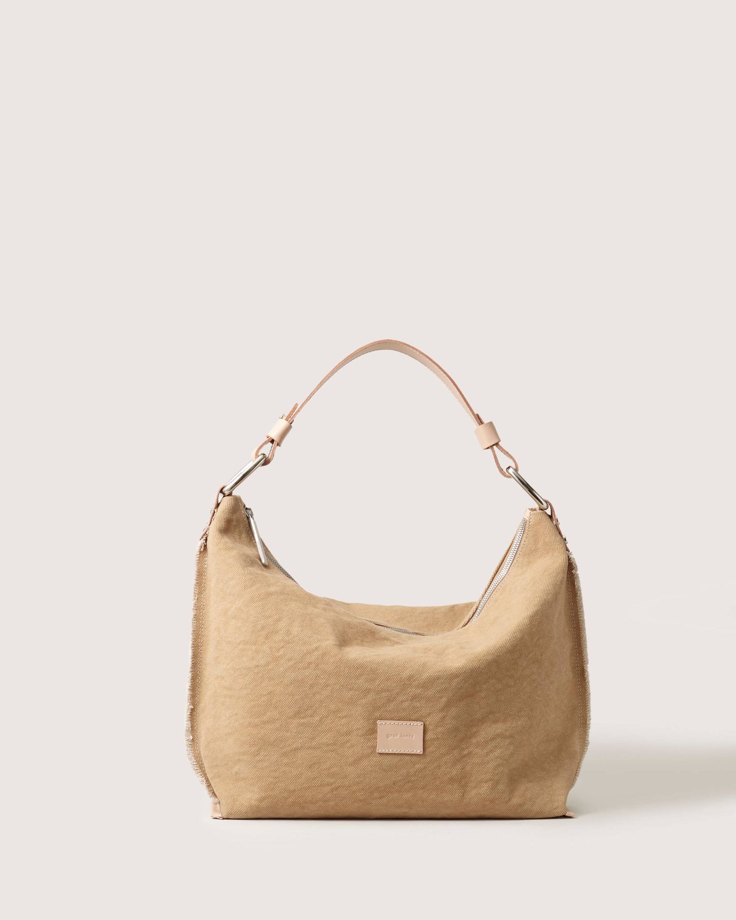 Hana Canvas Hobo Bag in Sand