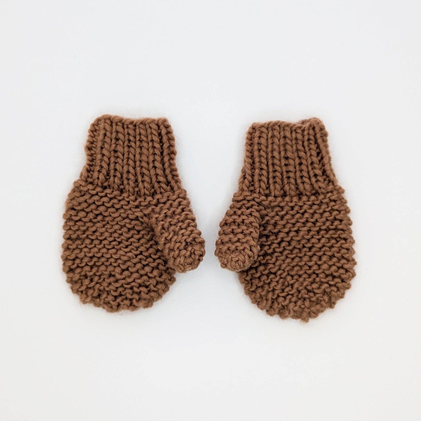 Garter Stitch Mittens Pecan for Toddlers & Kids