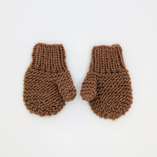 Garter Stitch Mittens Pecan for Toddlers & Kids