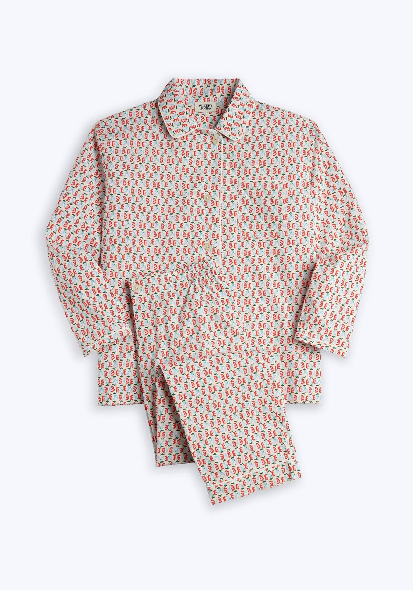 Bishop Pajama Set in Rose Block