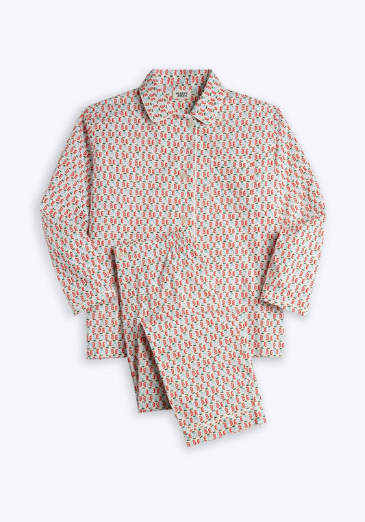 Bishop Pajama Set in Rose Block
