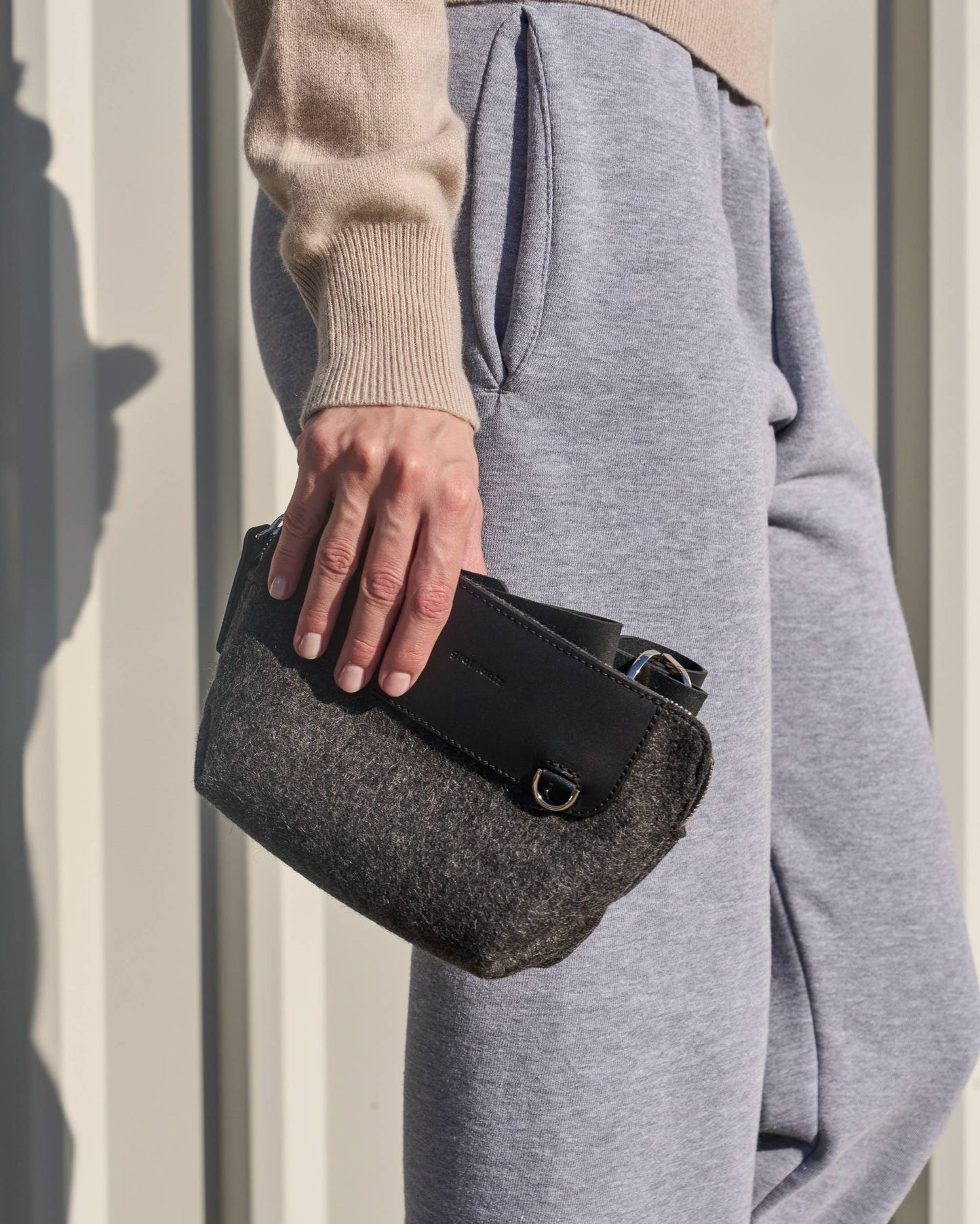 Bedford Merino Wool Belt Bag in Charcoal