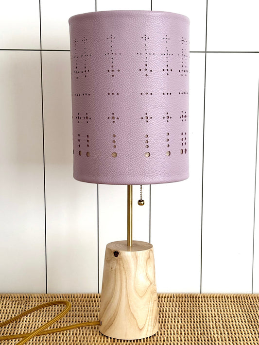 Alexa & Anne Handmade Lamp, lilac leather