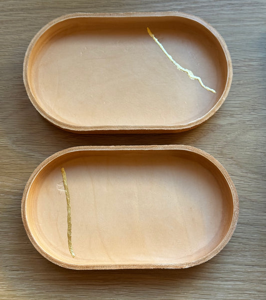 Handmade leather tray