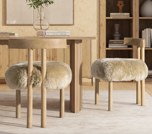 Sheepskin Fur Split Back Dining Chair