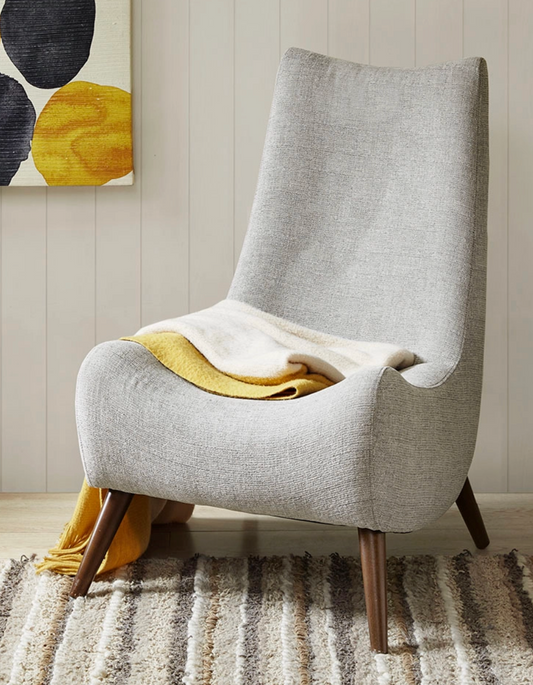 Transitional Grey Armless Modern Accent Chair