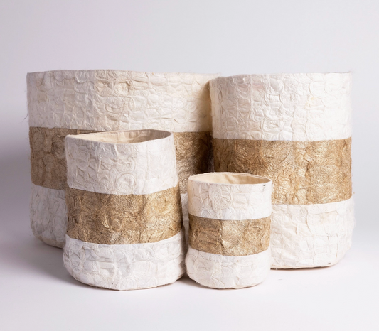 Natural Madagascar Silk Basket, medium