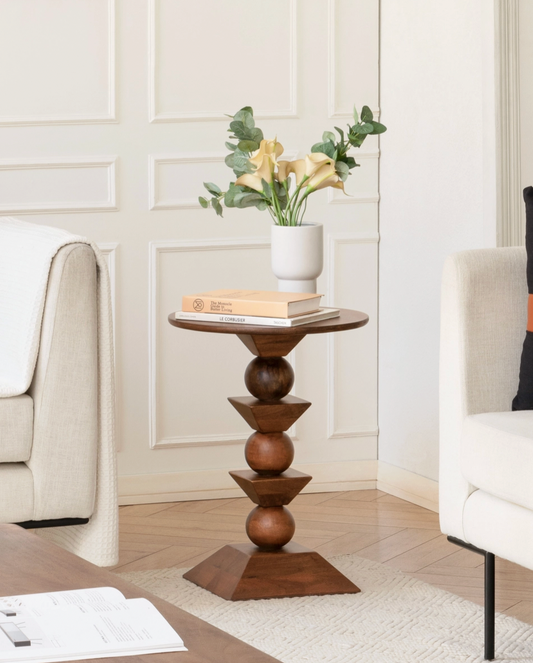 Gino Solid Wood End Table For Living Room