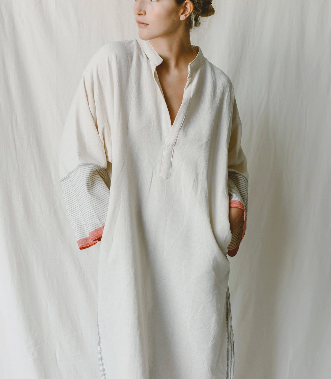 Ivory Cherry Tribeca Long Sleeve Maxi Kaftan