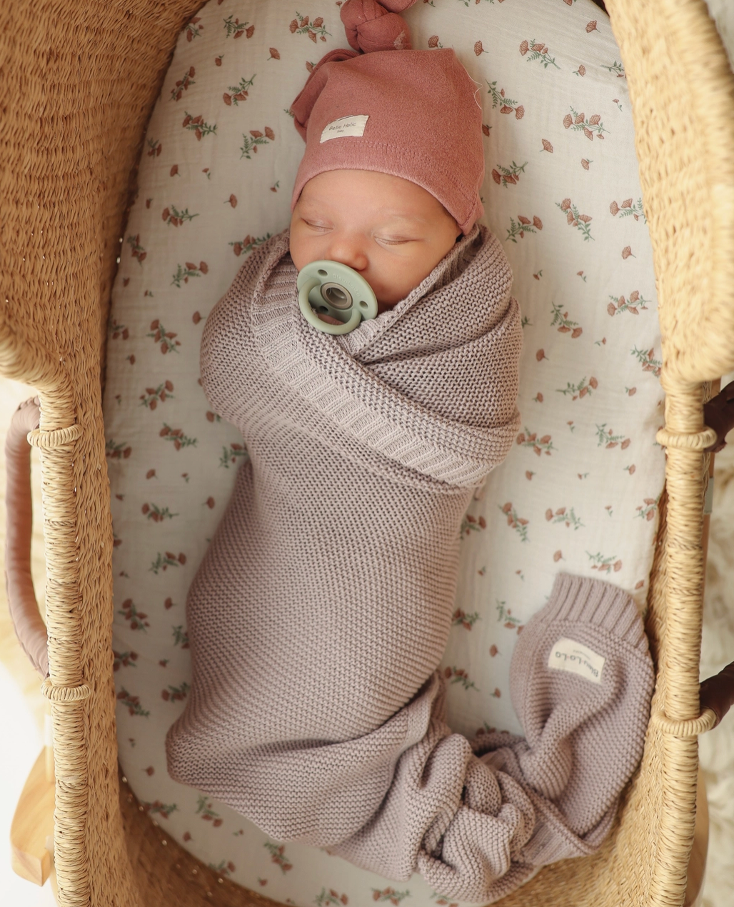 Heritage Knit 100% Organic Cotton Swaddle Baby Blanket