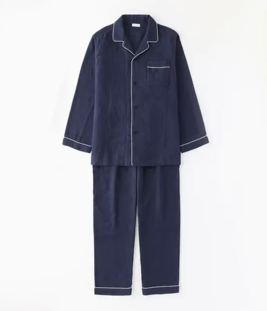 Marshmallow Gauze Pajama - Dark Blue, S/M