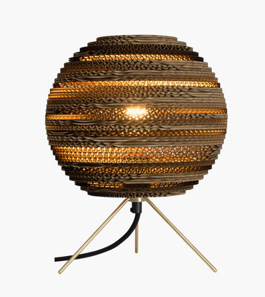 Scraplights Moon Handcrafted Table Lamp, walnut