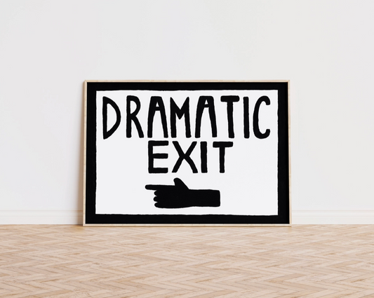 Dramatic Exit Pointing Left