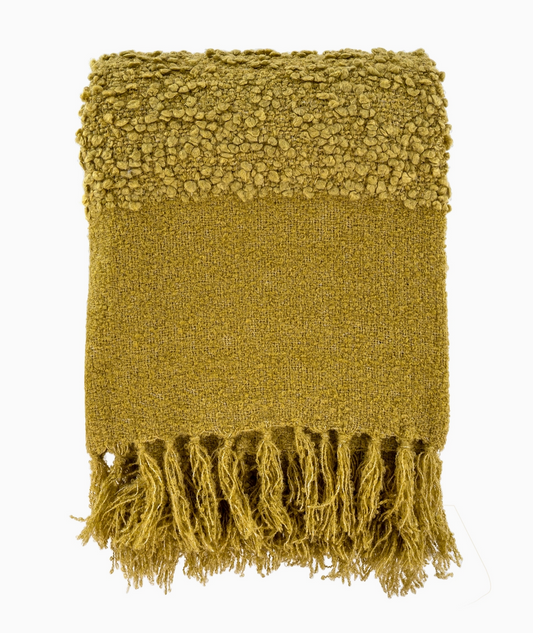 Chalet Boucle Throw Olive