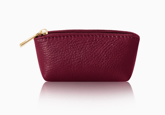 Handmade Italian Leather Coin Purse-Plum